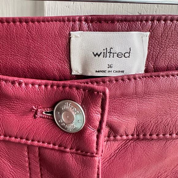 Aritzia Wilfred The Melina Ankle Vegan Leather Pants Garnet Red NWT - Picture 5 of 11